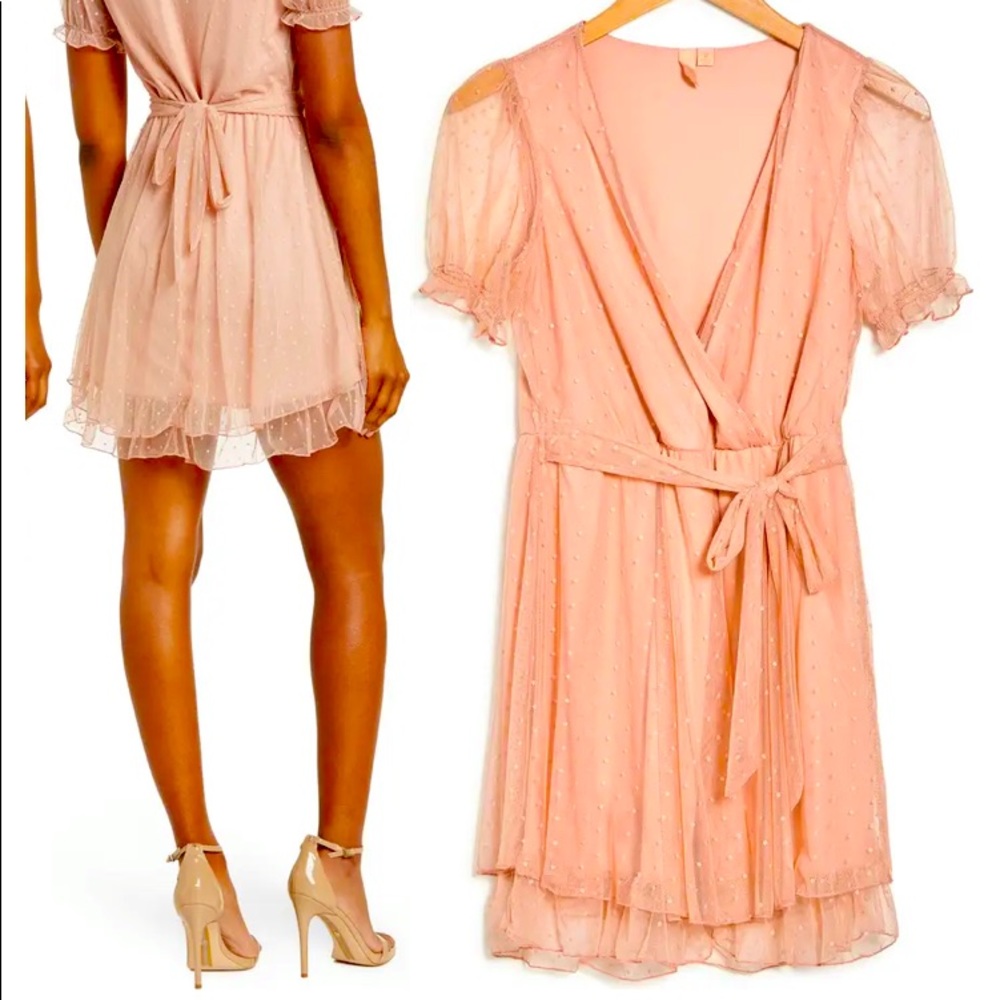 KENEDIK Swiss Dot Mesh Short Sleeved Dress